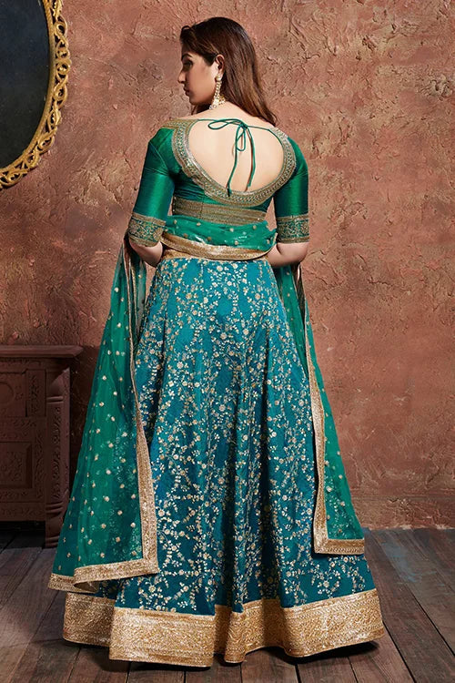 Women's New Collection Lehenga Choli Turquoise Clothsvilla