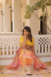Load image into Gallery viewer, Russian Silk Yellow Lehenga Choli Set: Foil Print, Can-Can Flair ClothsVilla