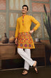 Load image into Gallery viewer, Classic Yellow Cotton Mens Ready to Wear Kurta for Navratri Clothsvilla