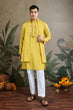 Load image into Gallery viewer, Stylish Look Perfect Haldi Yellow Color Men's Kurta with Dupatta Clothsvilla