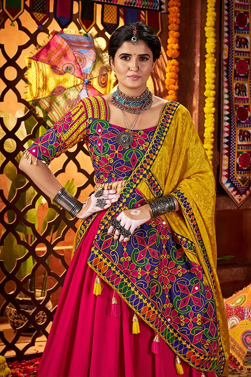 Traditional Mirror Work Chaniya Choli Set for Navratri Clothsvilla