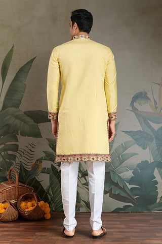 Yellow Embroidered Kurta for Haldi & Celebrations Clothsvilla