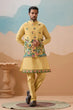 Load image into Gallery viewer, Haldi Special Yellow Classic Koti Kurta Set for Mens Wear Clothsvilla