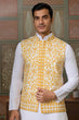 Load image into Gallery viewer, Haldi Special Yellow Koti with White Kurta for Mens Clothsvilla