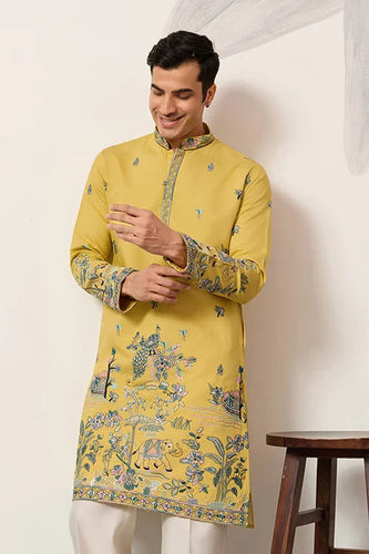 Elegant Haldi Yellow Mens Wear Kurta for Wedding Function Clothsvilla