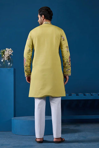 Haldi Special Yellow Outfit Kurta for Mens Wear Collection Clothsvilla