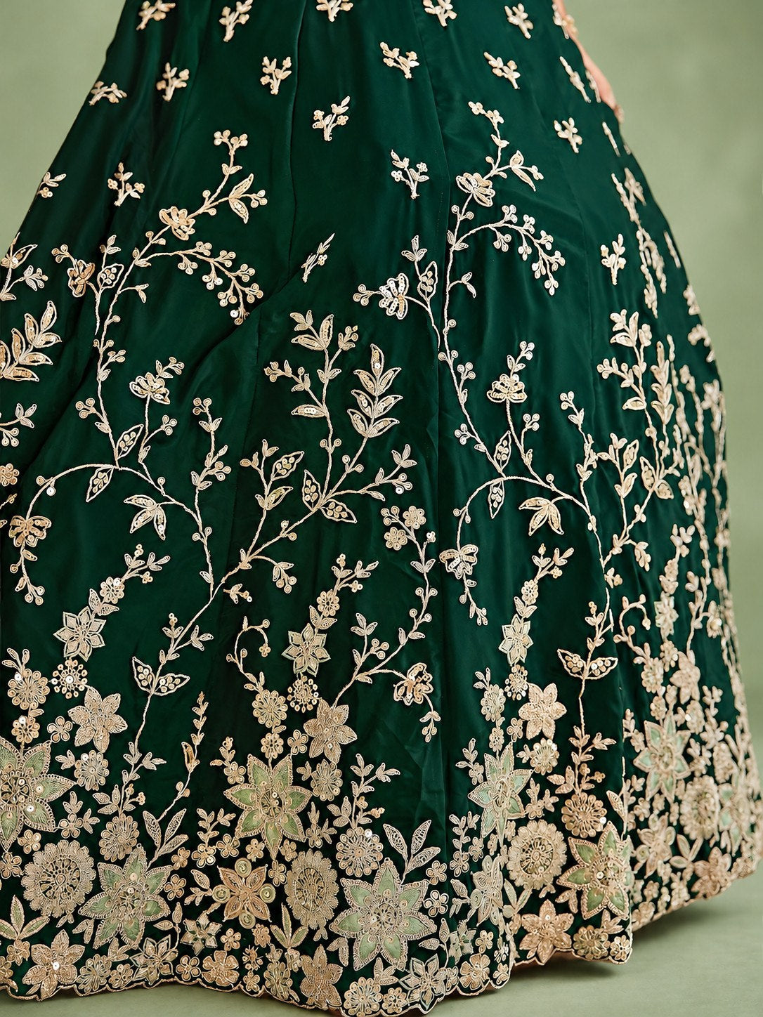 Green Rangoli Silk Embroidered Lehenga Choli With Dupatta ClothsVilla