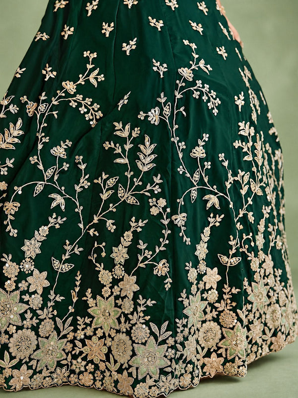 Green Rangoli Silk Embroidered Lehenga Choli With Dupatta ClothsVilla