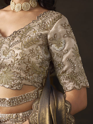 Bronze Gold Fendy Fabric Embroidered Lehenga Choli With Dupatta ClothsVilla