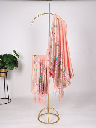 A Dupatta That Speaks Tradition – Elegant Jacquard Paithani Dupatta ClothsVilla