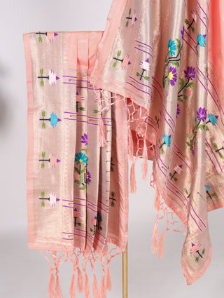 A Dupatta That Speaks Tradition – Elegant Jacquard Paithani Dupatta ClothsVilla