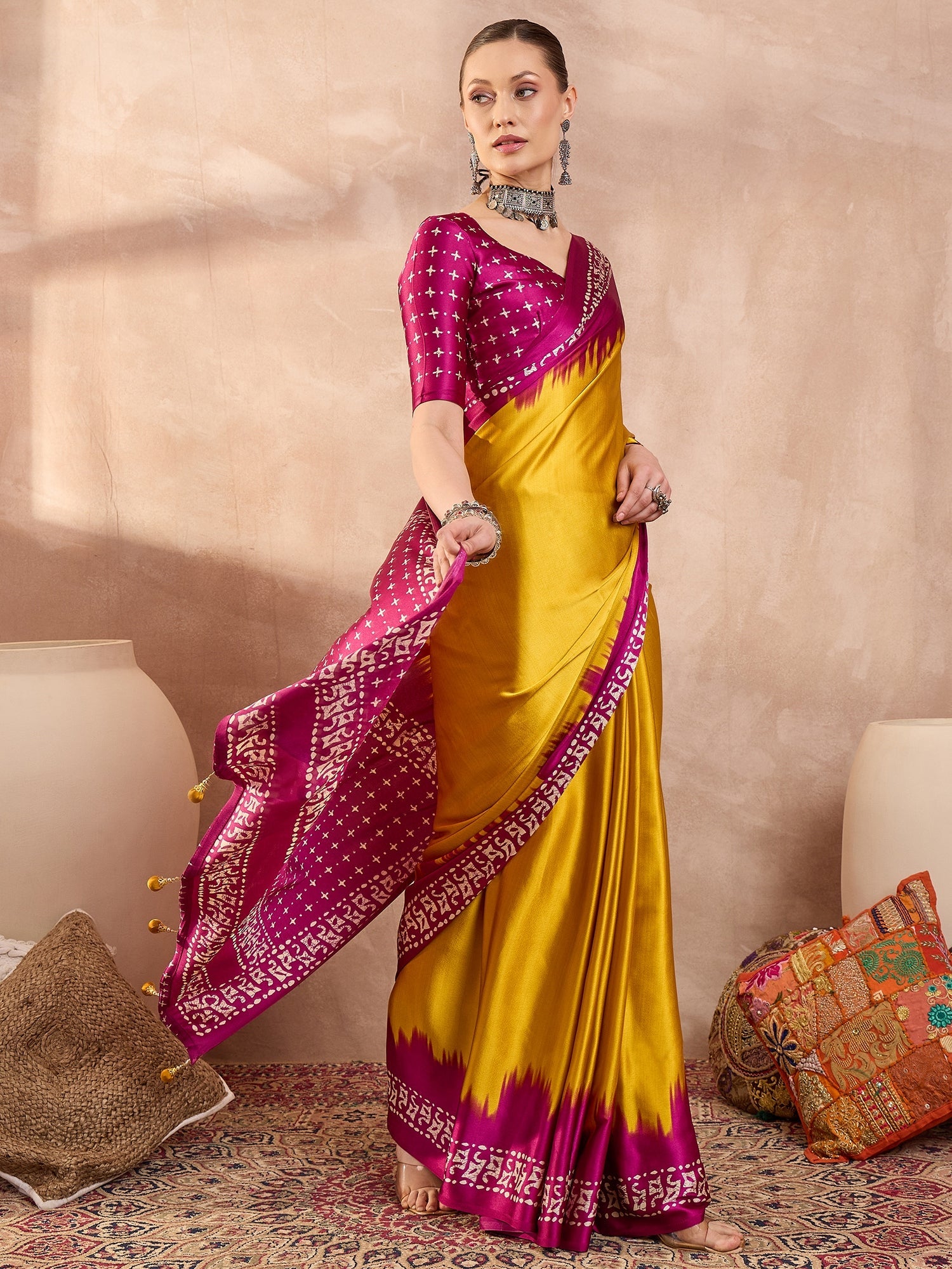 Aadhira Stylish Semi Modal Saree for Party & Festive Wear ClothsVilla