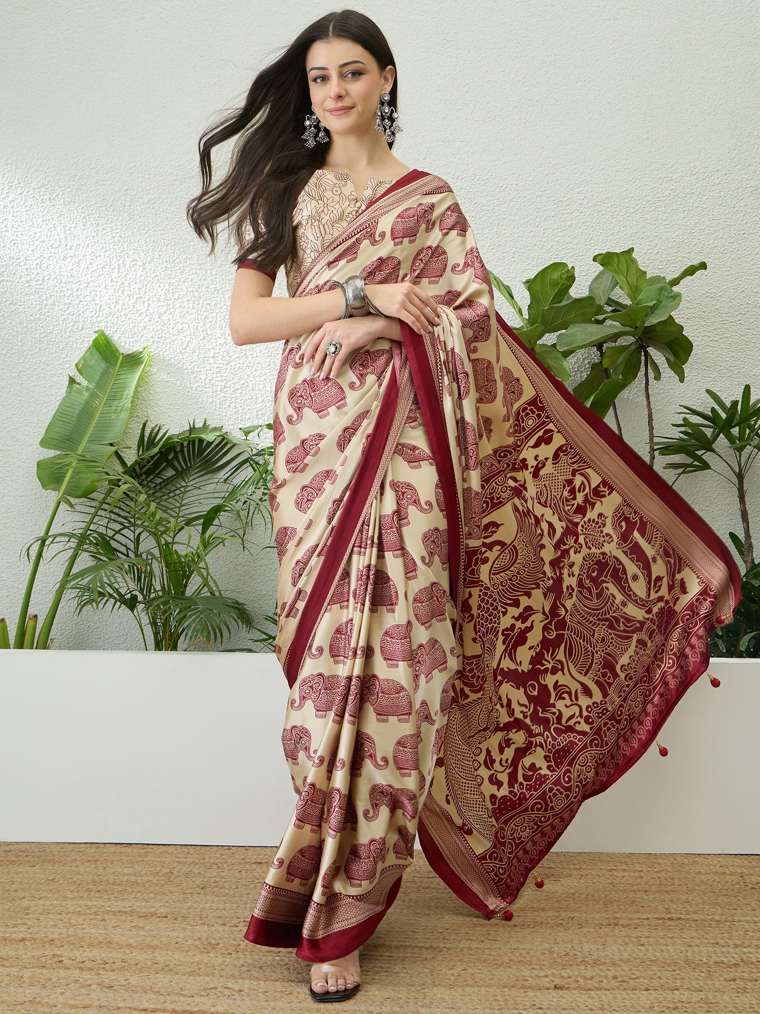 Aakriti Contemporary Semi Modal Saree for Special Occasions ClothsVilla