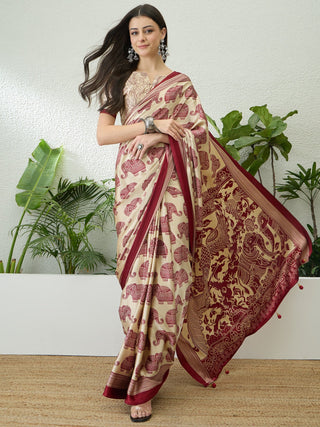 Aakriti Contemporary Semi Modal Saree for Special Occasions ClothsVilla