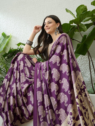 Aakriti Contemporary Semi Modal Saree for Special Occasions ClothsVilla
