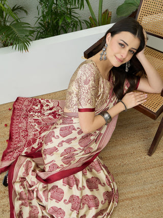 Aakriti Contemporary Semi Modal Saree for Special Occasions ClothsVilla