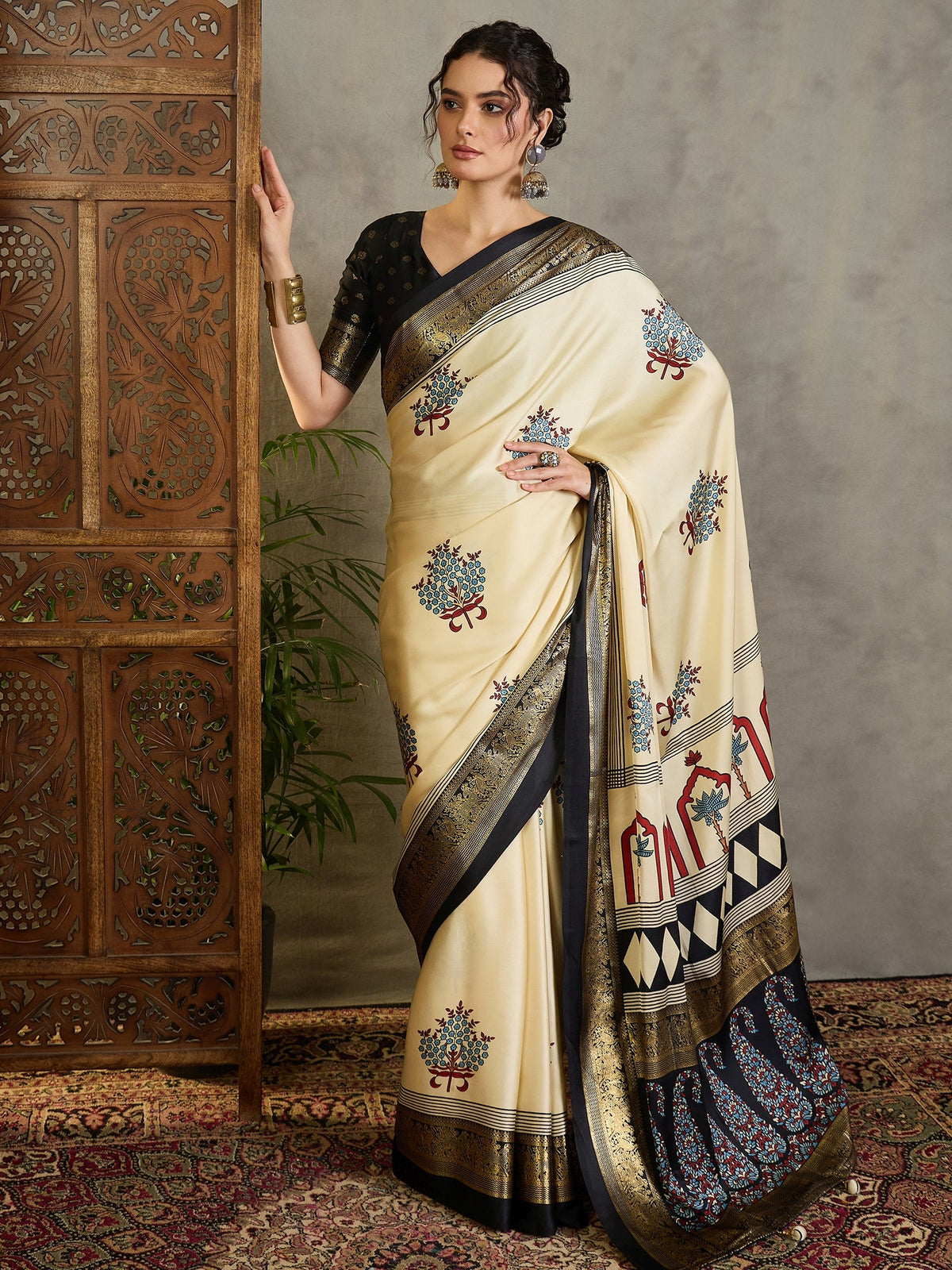 Aavira Classic Semi Modal Saree for Traditional Functions ClothsVilla
