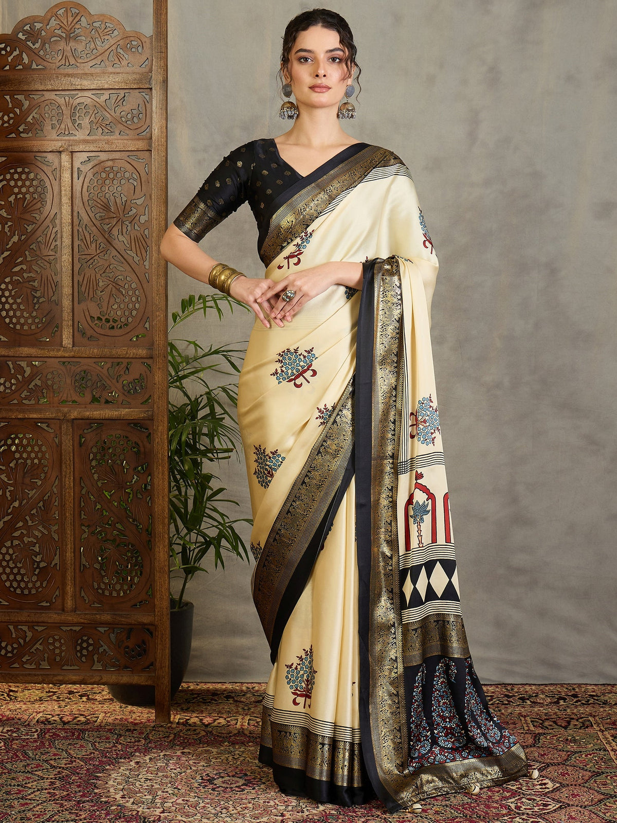 Aavira Classic Semi Modal Saree for Traditional Functions ClothsVilla