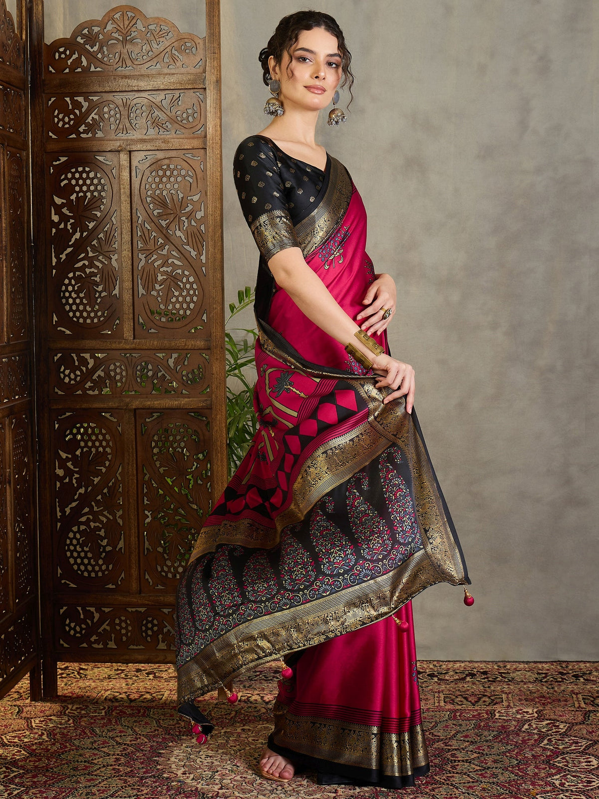 Aavira Classic Semi Modal Saree for Traditional Functions ClothsVilla