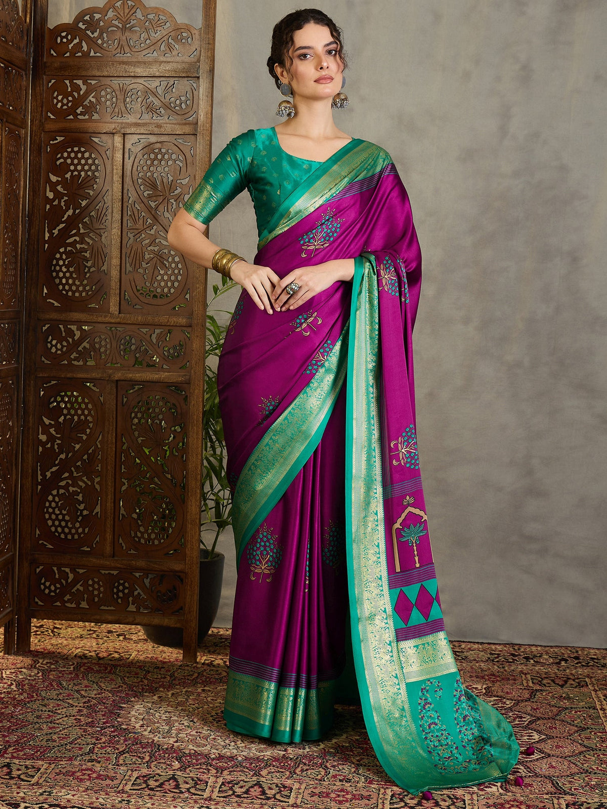 Aavira Classic Semi Modal Saree for Traditional Functions ClothsVilla