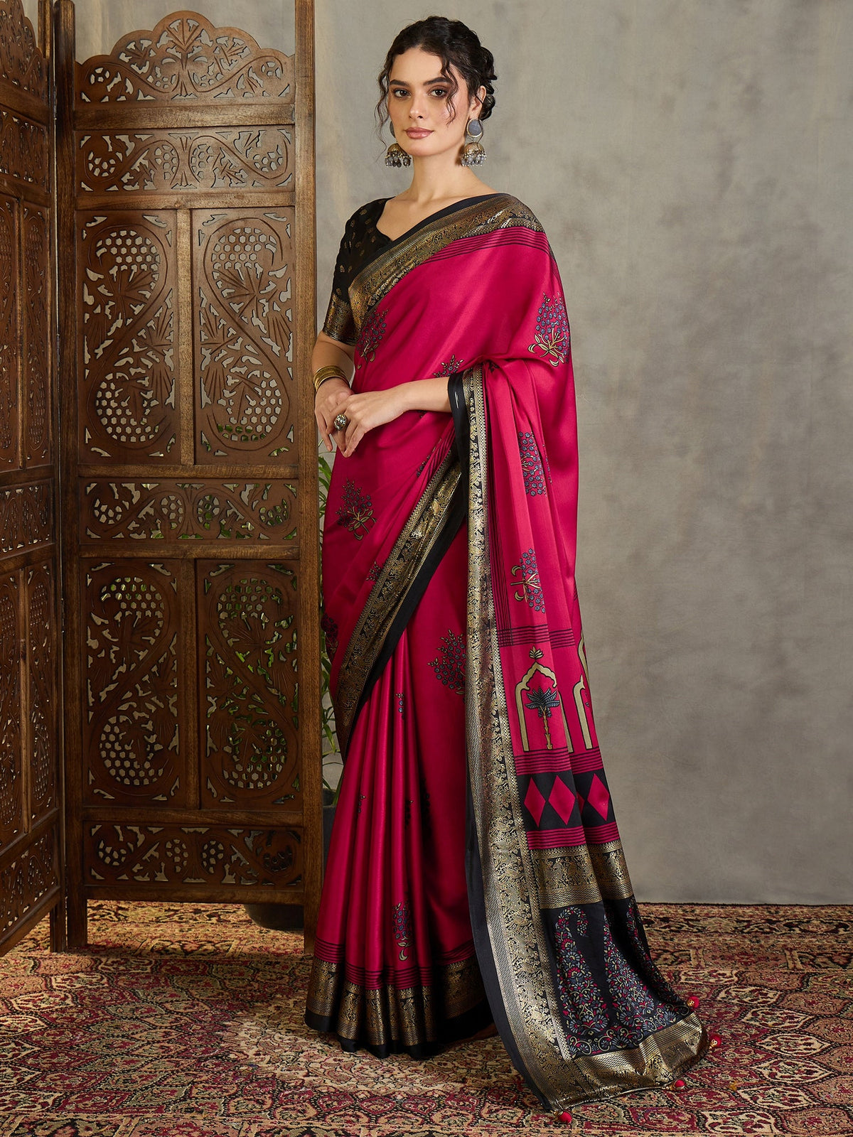 Aavira Classic Semi Modal Saree for Traditional Functions ClothsVilla