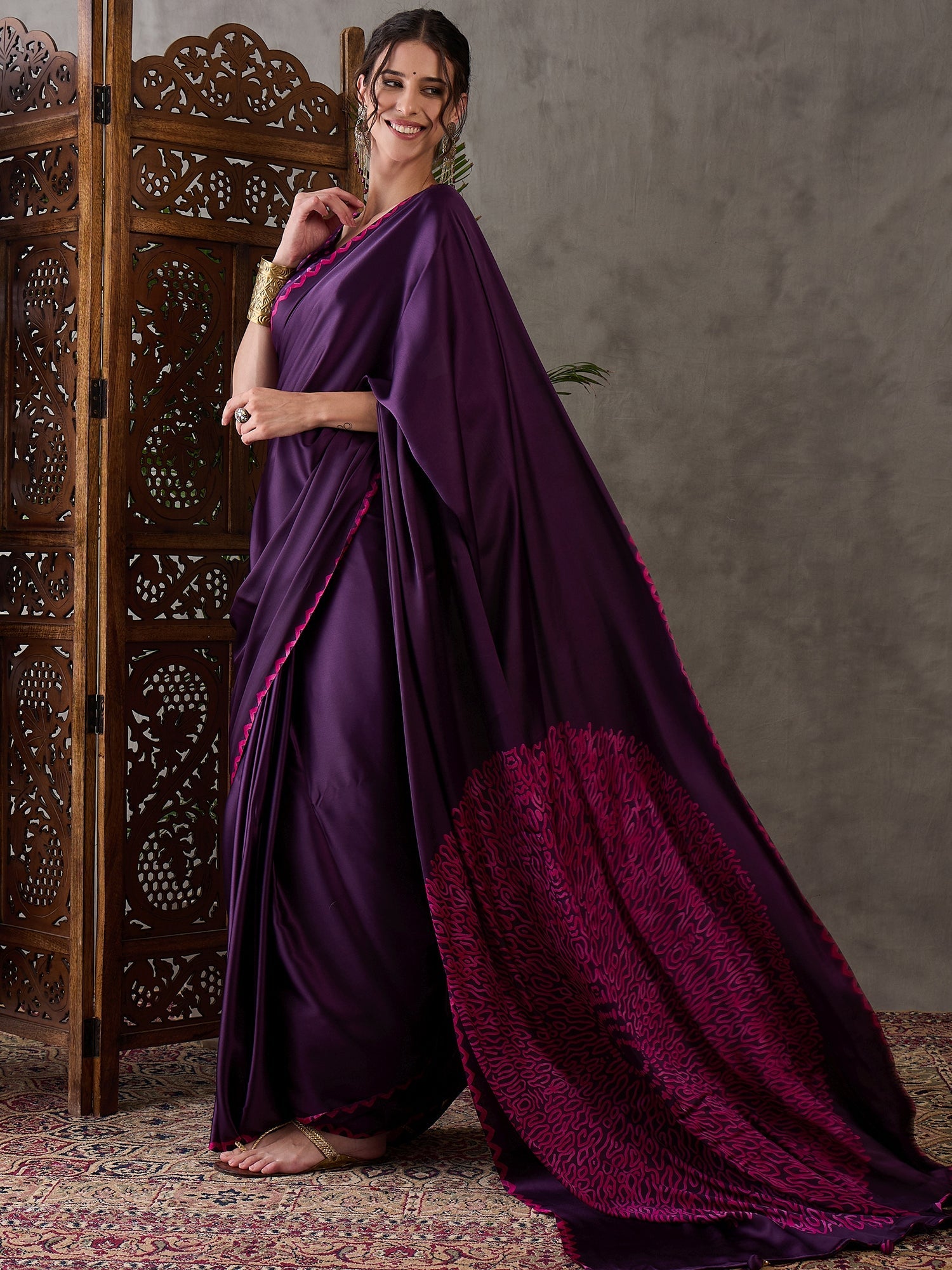 Anvaya Stylish Semi Modal Saree for Party & Festive Wear ClothsVilla