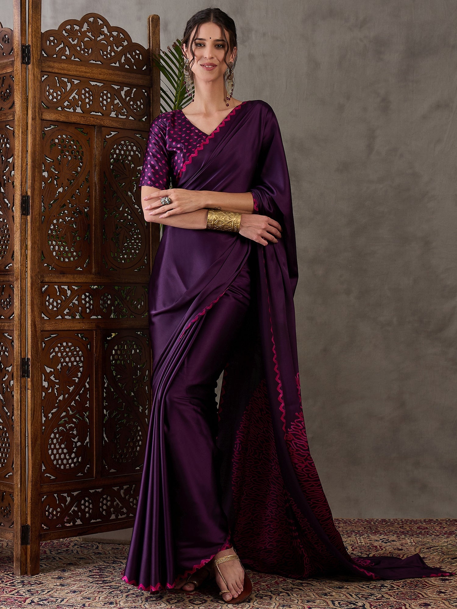 Anvaya Stylish Semi Modal Saree for Party & Festive Wear ClothsVilla
