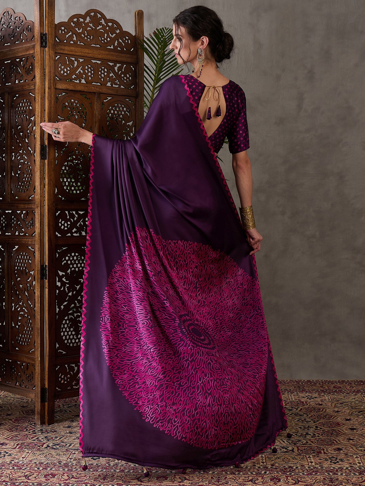 Anvaya Stylish Semi Modal Saree for Party & Festive Wear ClothsVilla