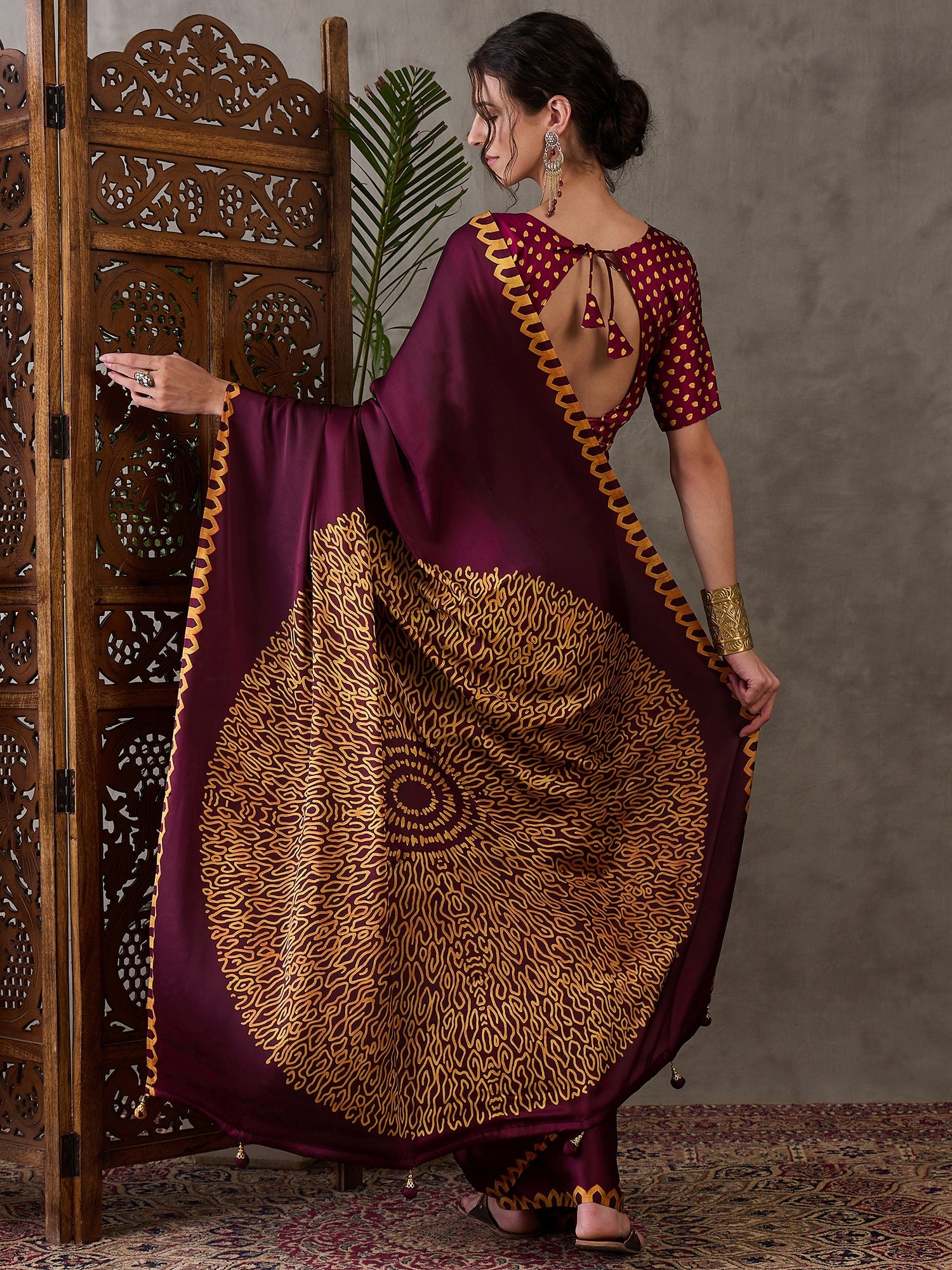 Anvaya Stylish Semi Modal Saree for Party & Festive Wear ClothsVilla