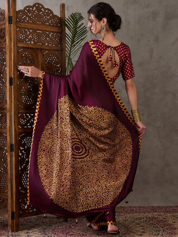 Anvaya Stylish Semi Modal Saree for Party & Festive Wear ClothsVilla