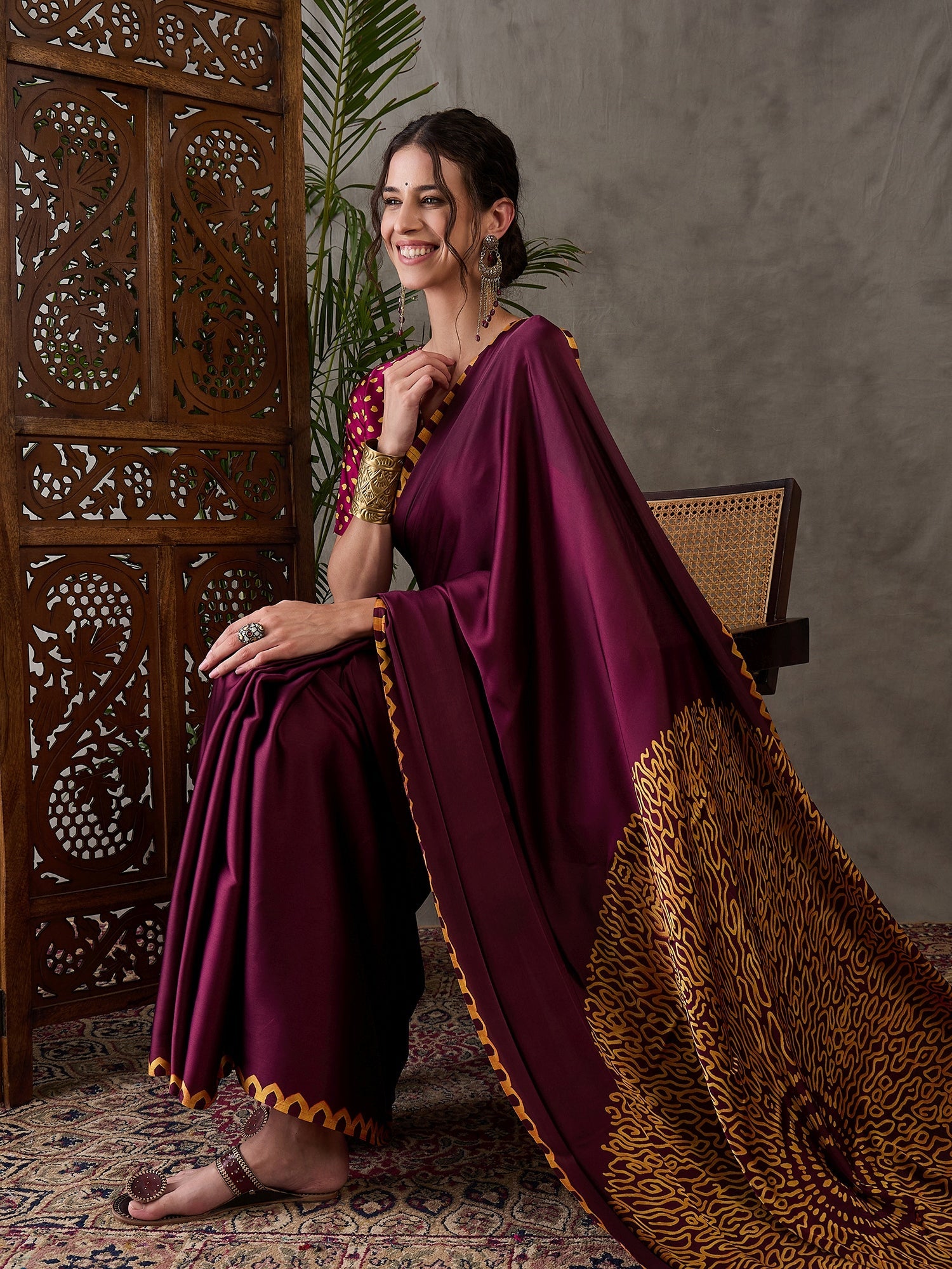 Anvaya Stylish Semi Modal Saree for Party & Festive Wear ClothsVilla