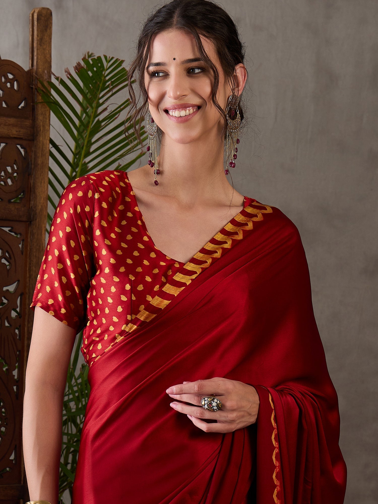 Anvaya Stylish Semi Modal Saree for Party & Festive Wear ClothsVilla