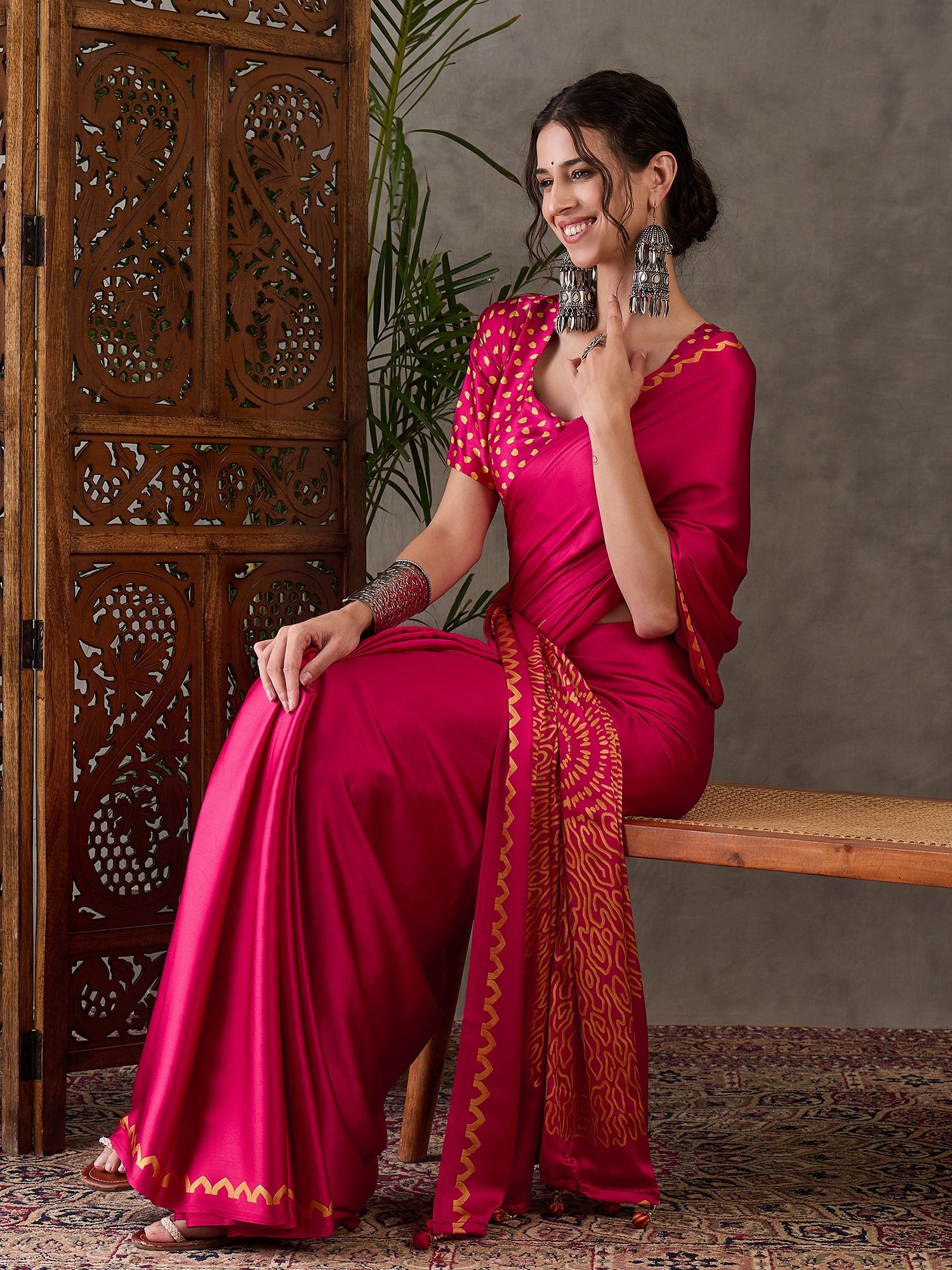 Anvaya Stylish Semi Modal Saree for Party & Festive Wear ClothsVilla