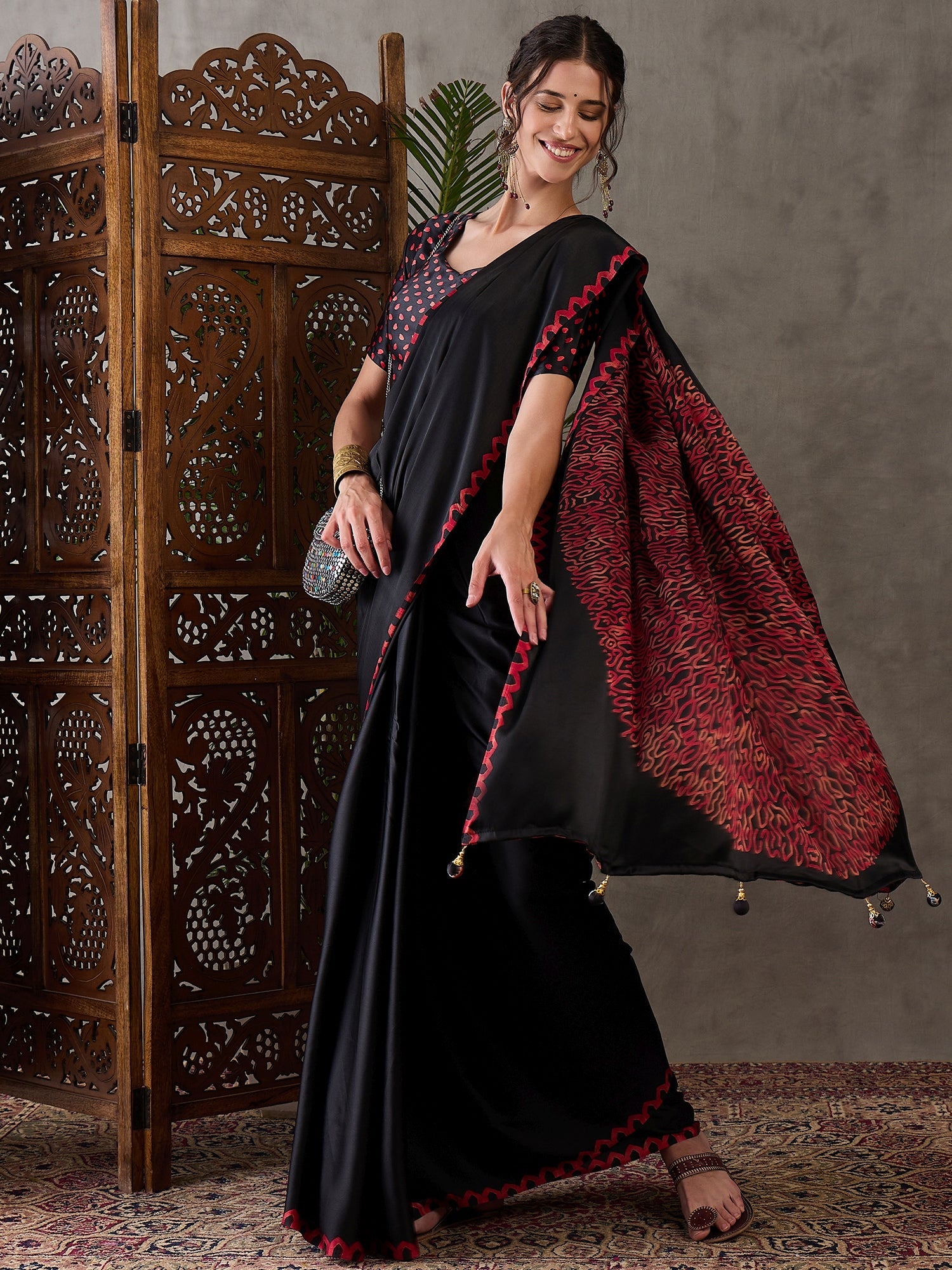 Anvaya Stylish Semi Modal Saree for Party & Festive Wear ClothsVilla