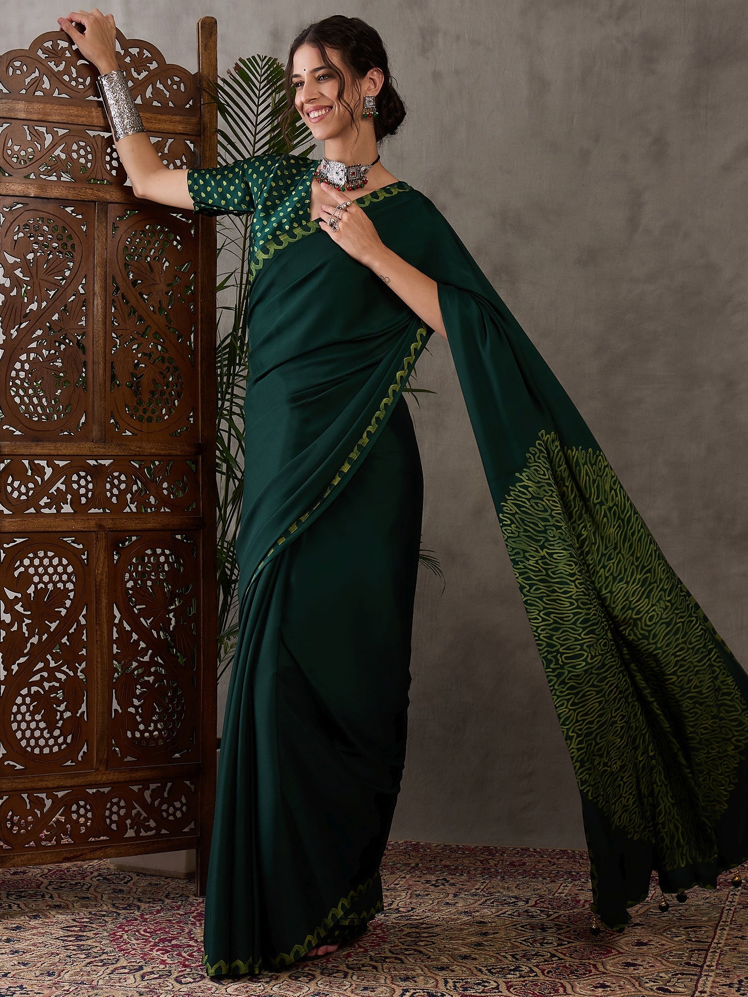 Anvaya Stylish Semi Modal Saree for Party & Festive Wear ClothsVilla