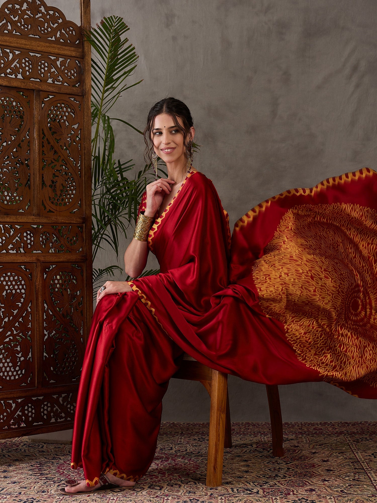 Anvaya Stylish Semi Modal Saree for Party & Festive Wear ClothsVilla