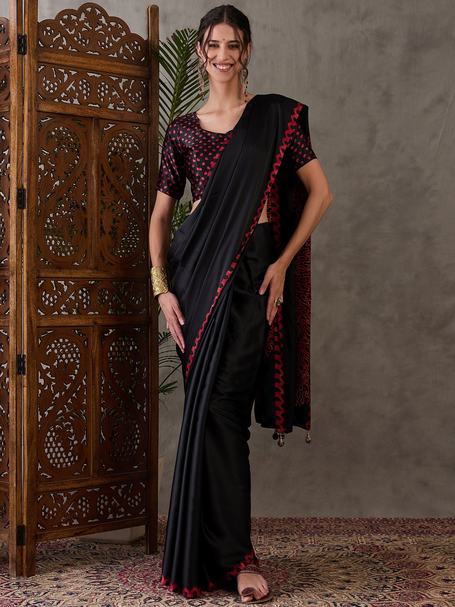 Anvaya Stylish Semi Modal Saree for Party & Festive Wear ClothsVilla
