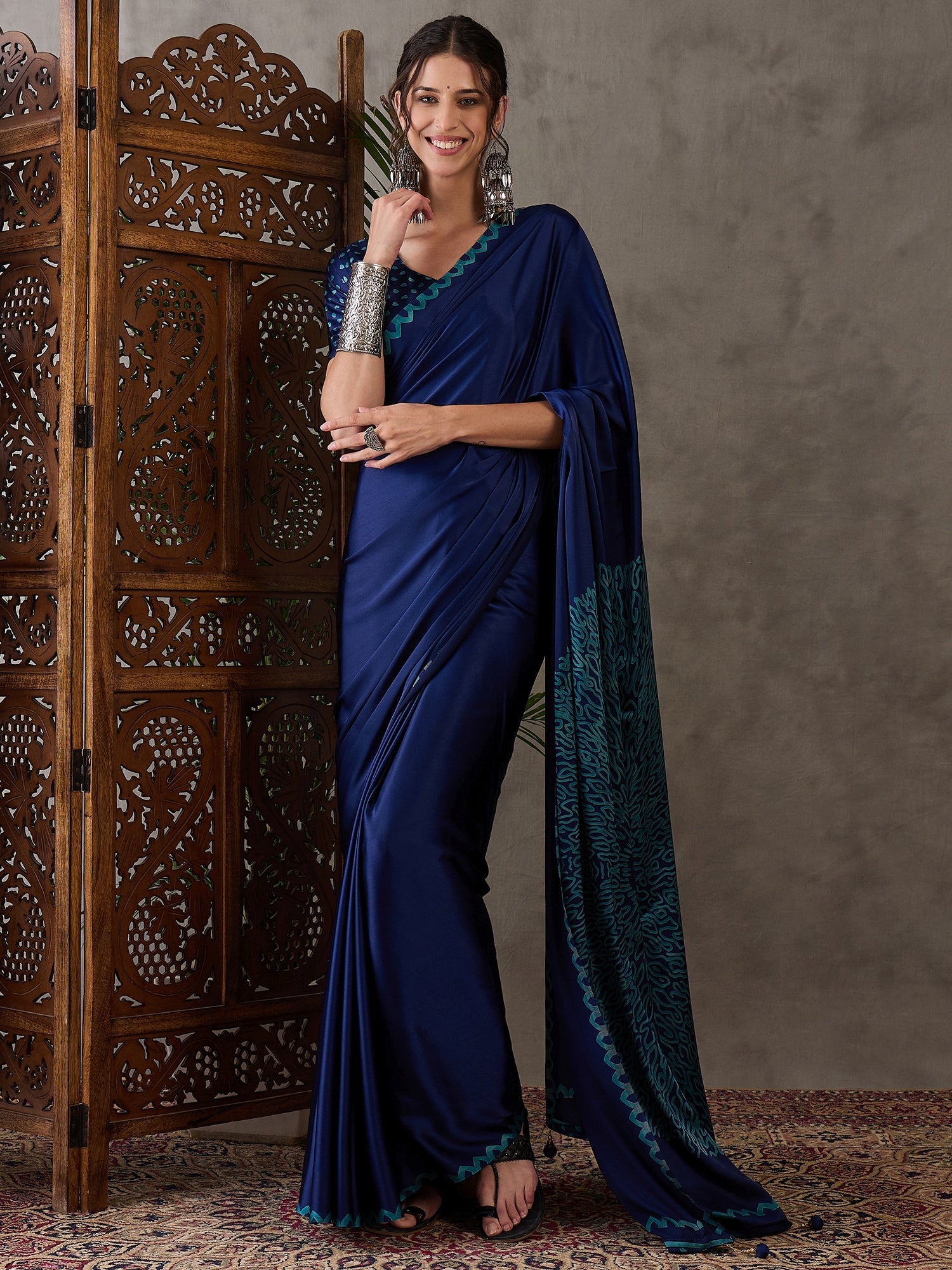 Anvaya Stylish Semi Modal Saree for Party & Festive Wear ClothsVilla