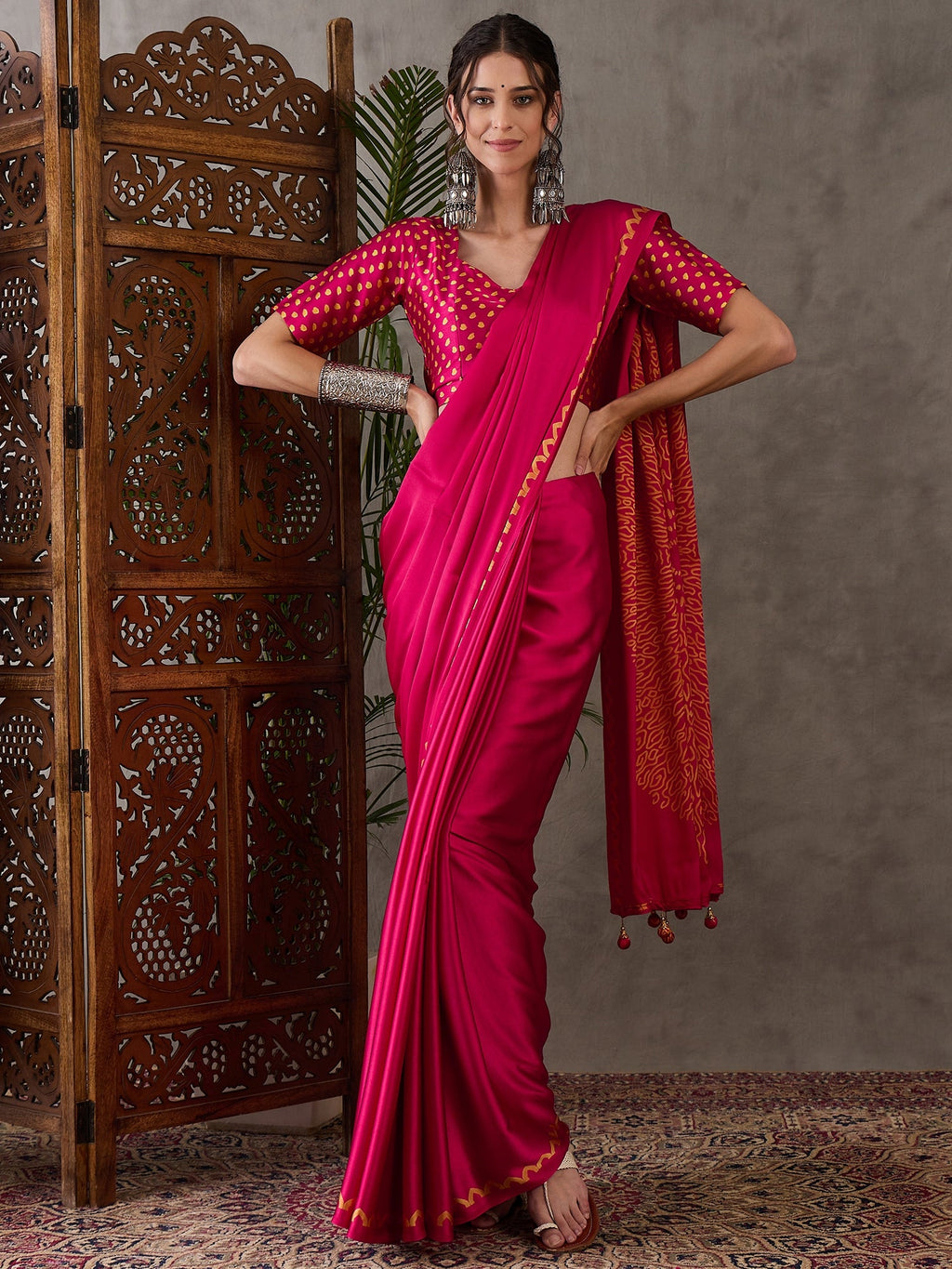 Anvaya Stylish Semi Modal Saree for Party & Festive Wear ClothsVilla