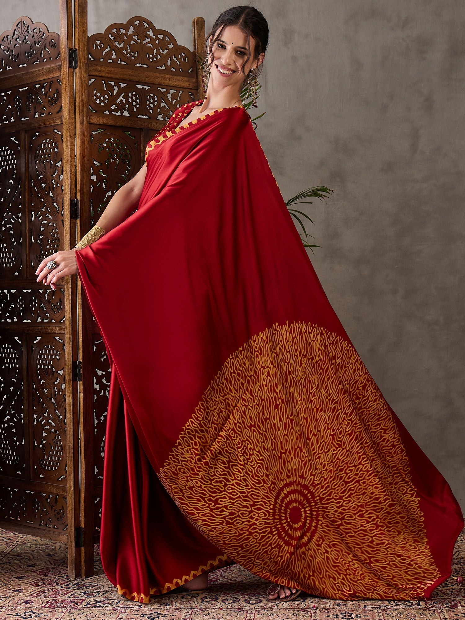 Anvaya Stylish Semi Modal Saree for Party & Festive Wear ClothsVilla