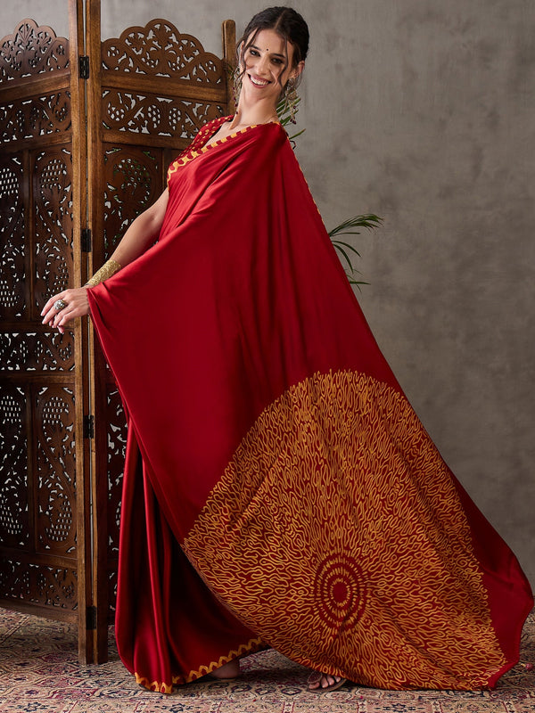 Anvaya Stylish Semi Modal Saree for Party & Festive Wear ClothsVilla