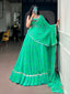 Aqua Green Bandhej Print Lehenga Choli ClothsVilla