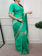 Load image into Gallery viewer, Aqua Green Mysore Zari Weaving Saree ClothsVilla