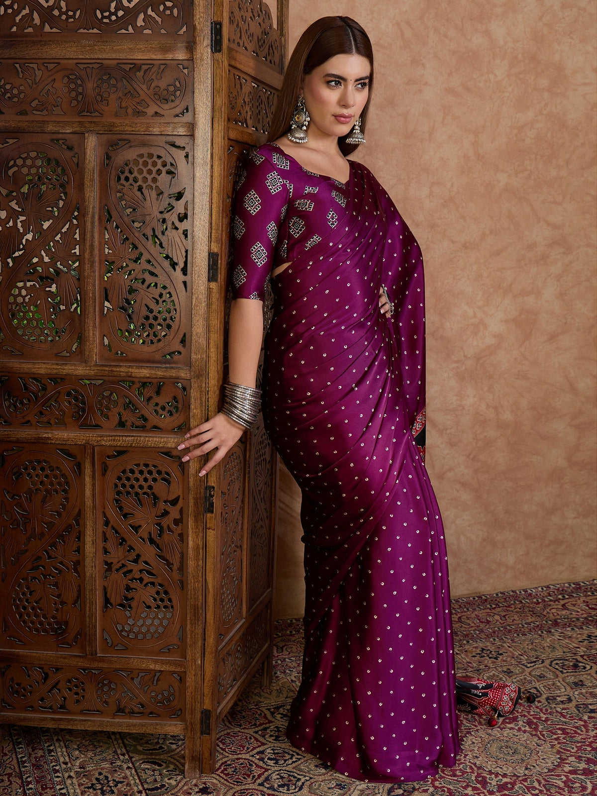 Aroshni Lightweight Semi Modal Saree for Festive Occasions ClothsVilla