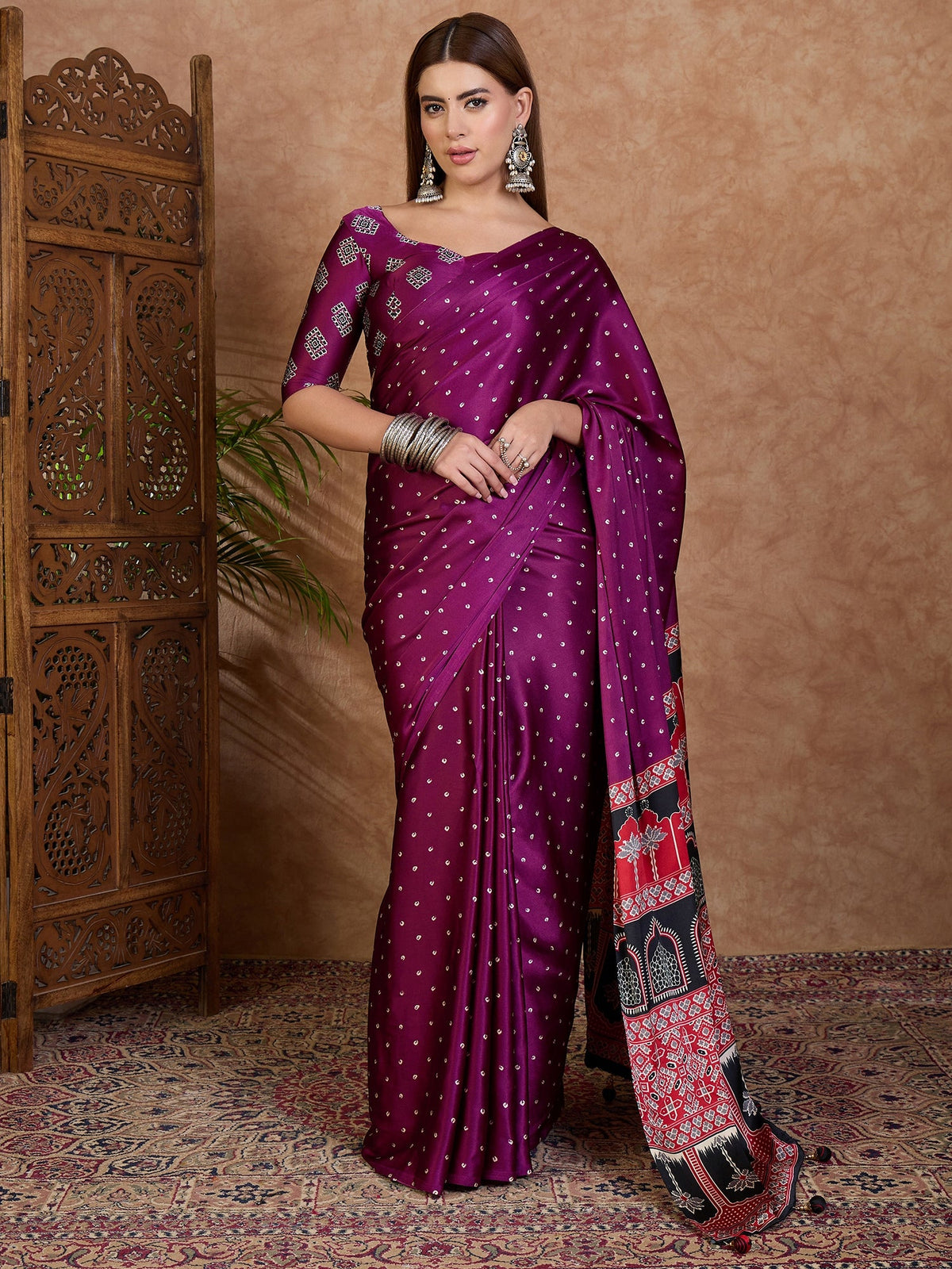Aroshni Lightweight Semi Modal Saree for Festive Occasions ClothsVilla