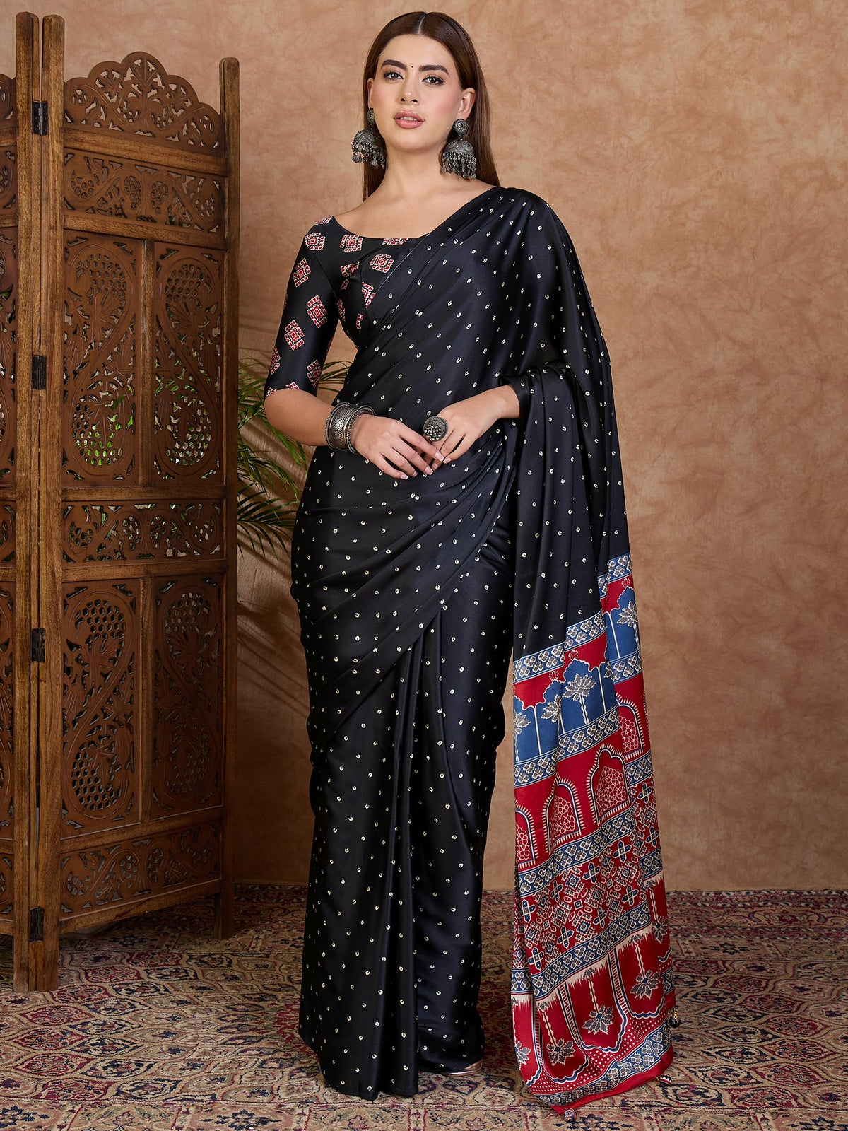 Aroshni Lightweight Semi Modal Saree for Festive Occasions ClothsVilla