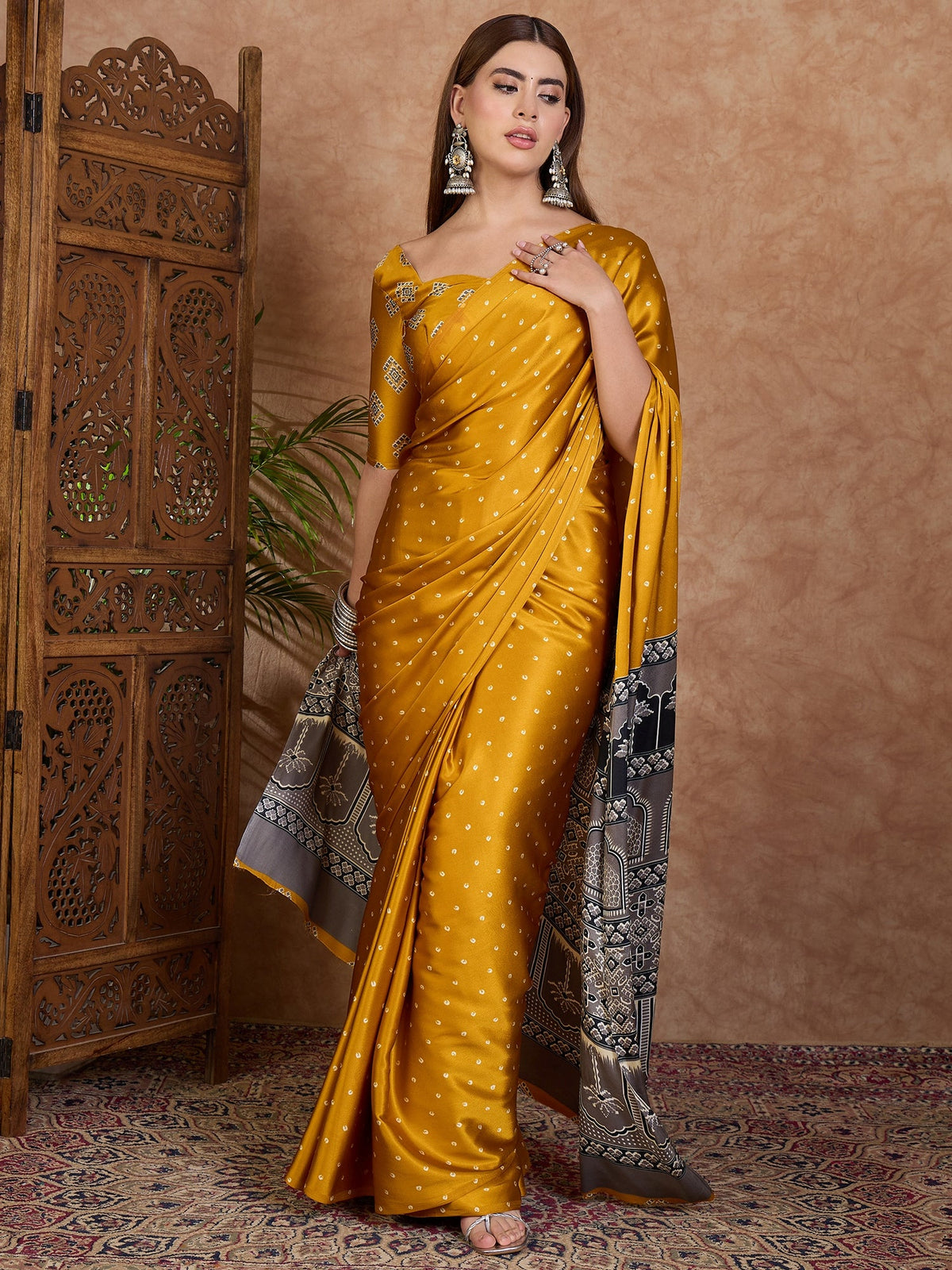 Aroshni Lightweight Semi Modal Saree for Festive Occasions ClothsVilla