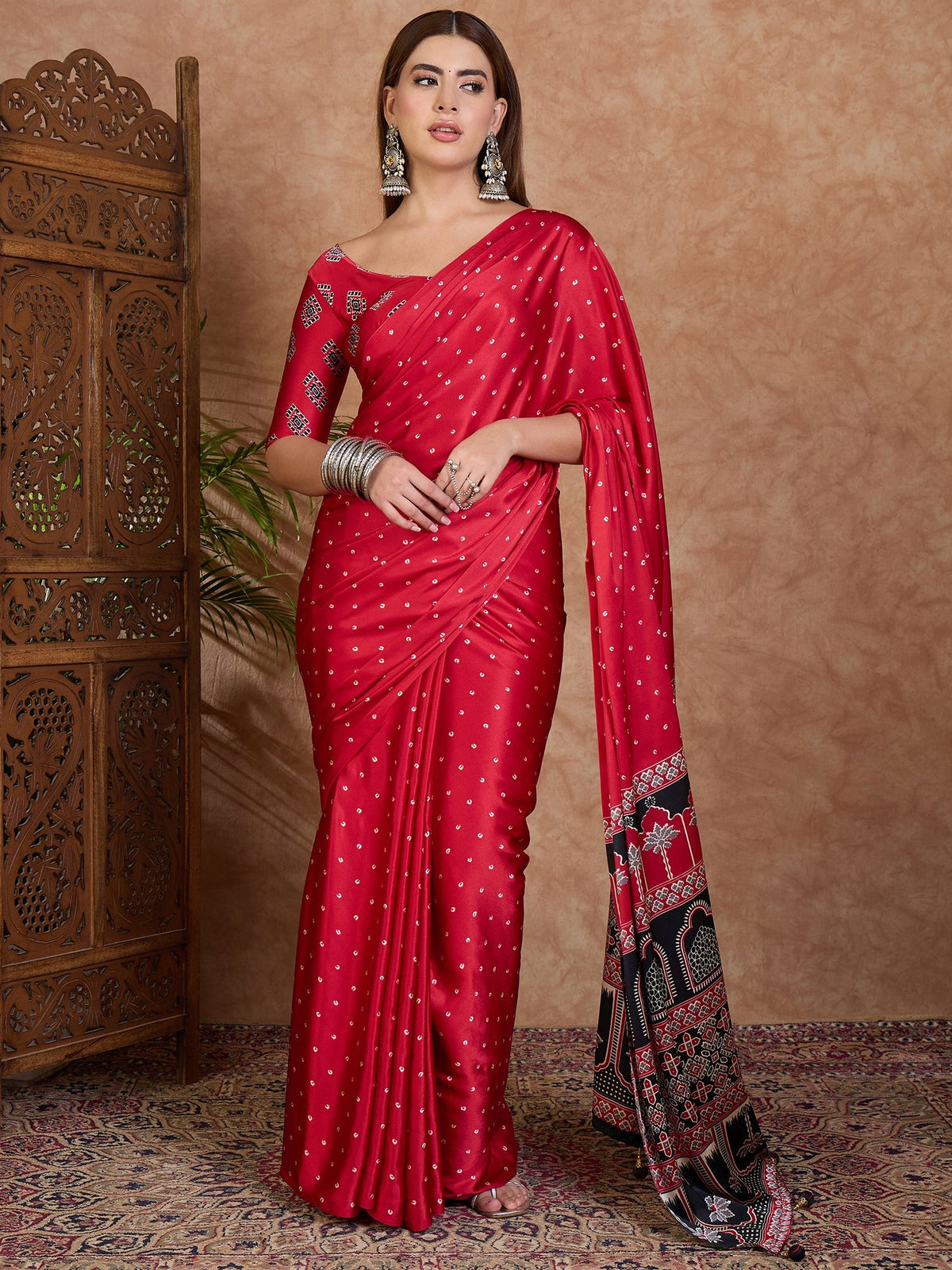 Aroshni Lightweight Semi Modal Saree for Festive Occasions ClothsVilla