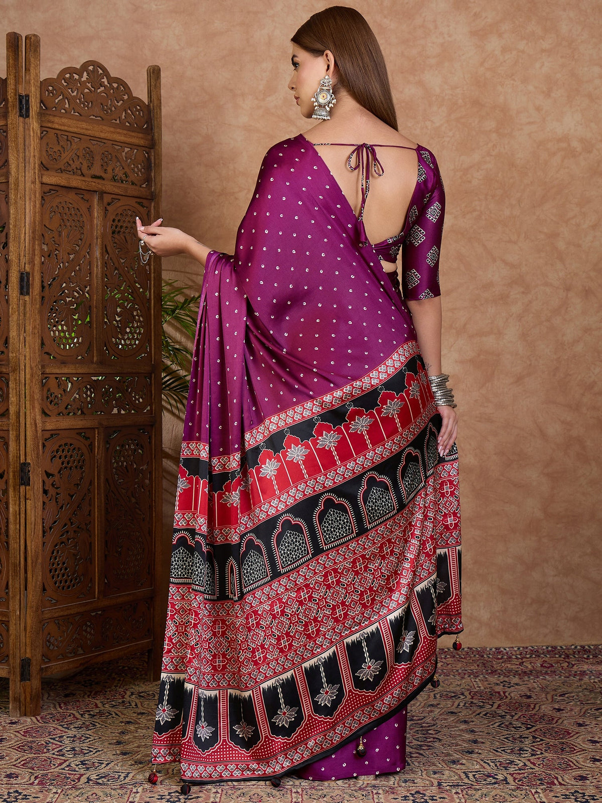 Aroshni Lightweight Semi Modal Saree for Festive Occasions ClothsVilla