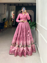 Load image into Gallery viewer, Baby Pink Color Dazzling Dola Silk Floral Lehenga Choli ClothsVilla